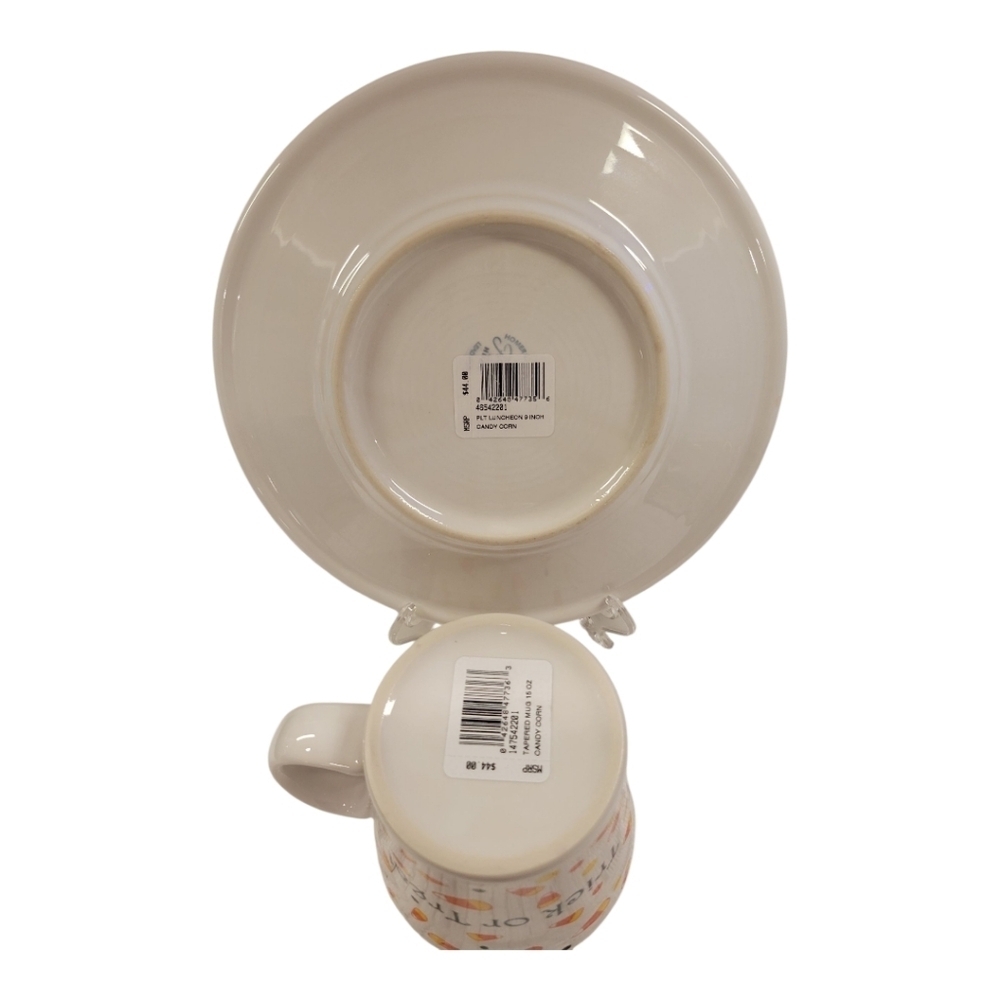 Fiesta® Harlequin Happy Halloween  Luncheon Plate and Tapered Mug Set - Picture 2 of 5